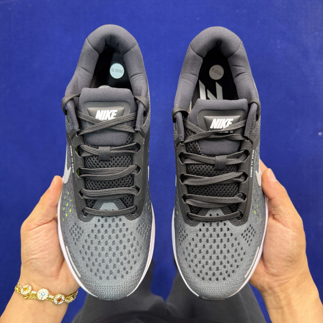 大厂纯原1:1！Nike Zoom Structure 23 气垫跑步鞋公司级 第1色: 黑白绿货号：C