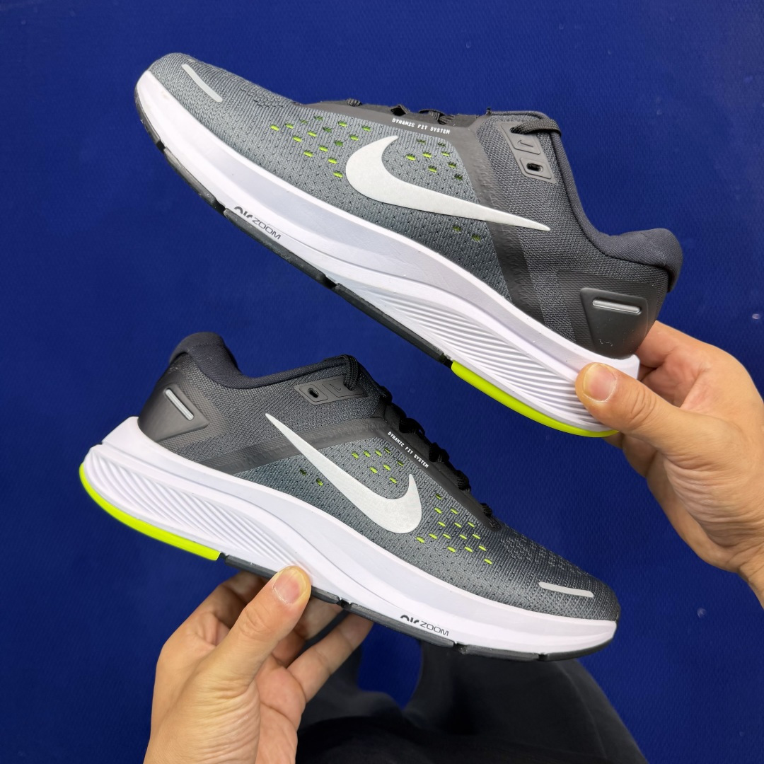 大厂纯原1:1！Nike Zoom Structure 23 气垫跑步鞋公司级 第1色: 黑白绿货号：C