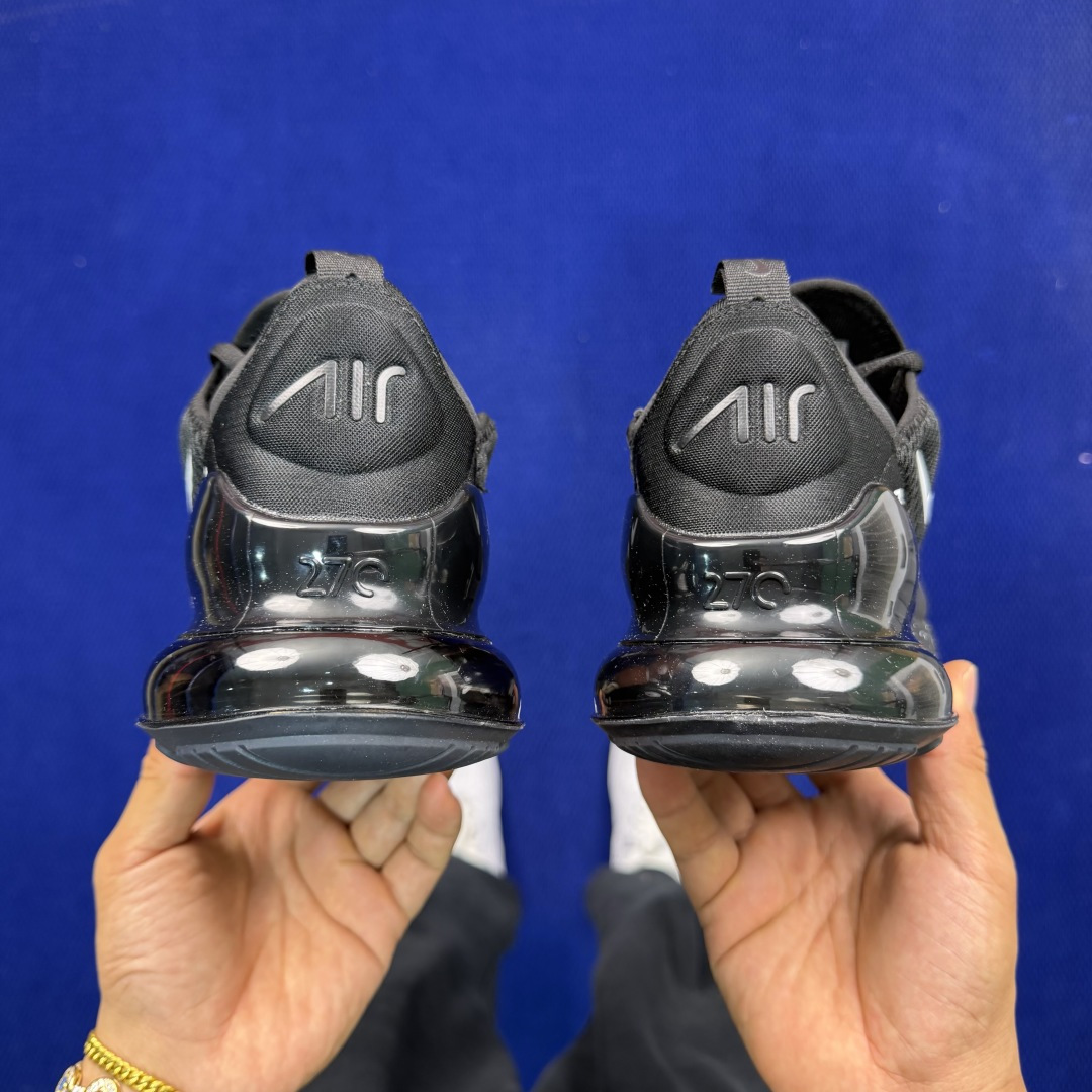 大厂纯原1:1！Nike Air Max 270 低帮气垫跑鞋max270 第6色:黑银钩货号：AH80