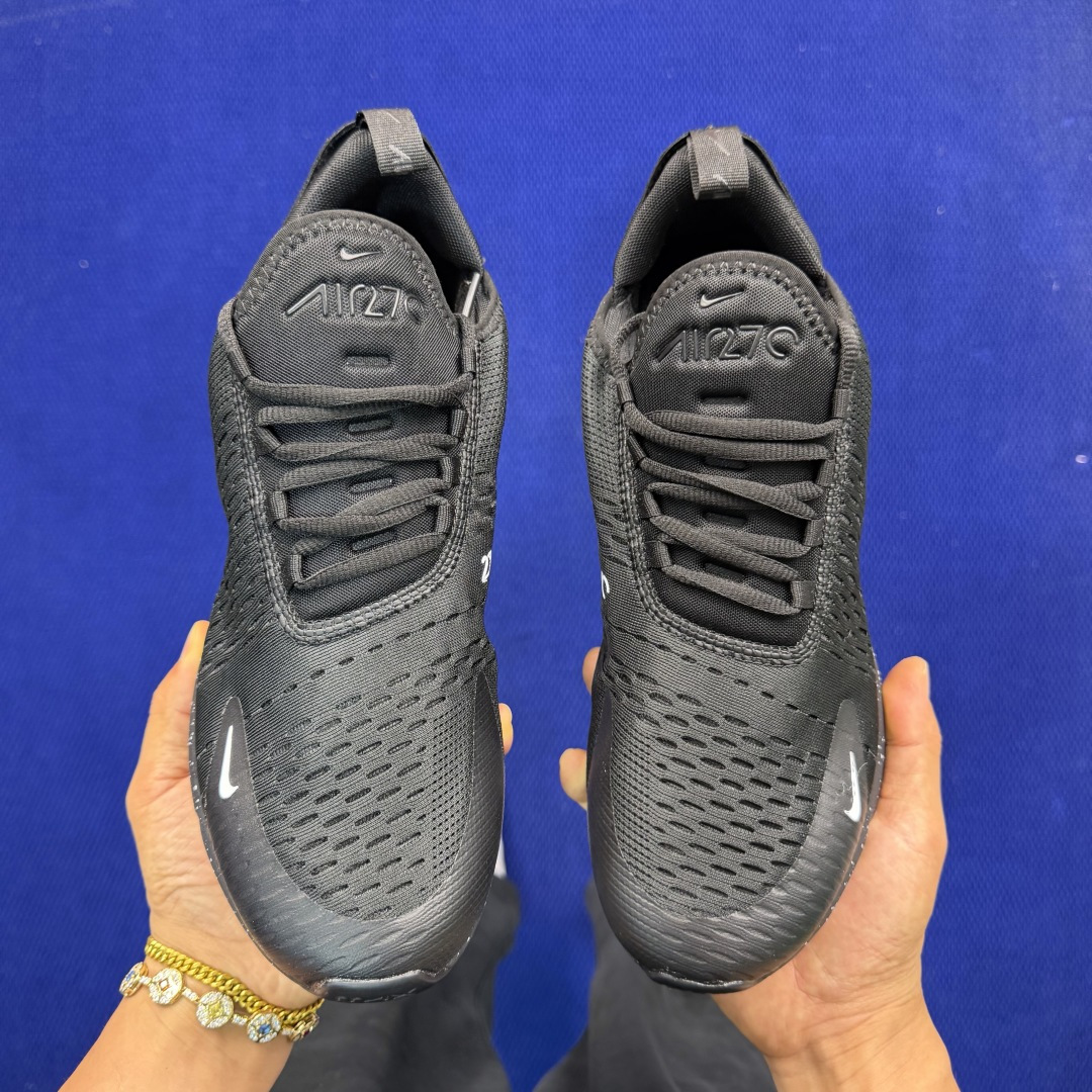 大厂纯原1:1！Nike Air Max 270 低帮气垫跑鞋max270 第6色:黑银钩货号：AH80