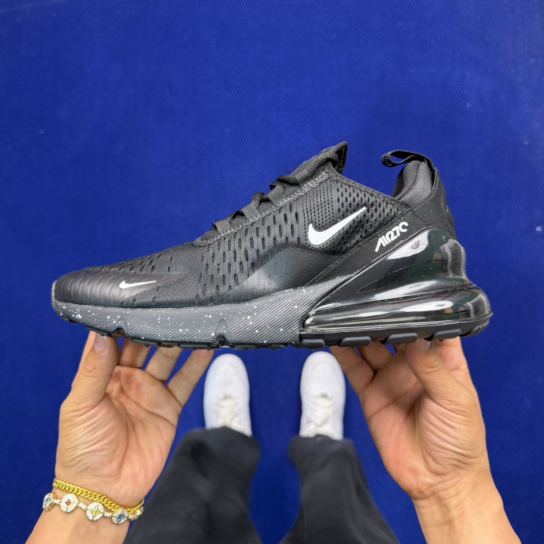 大厂纯原1:1！Nike Air Max 270 低帮气垫跑鞋max270 第6色:黑银钩货号：AH80