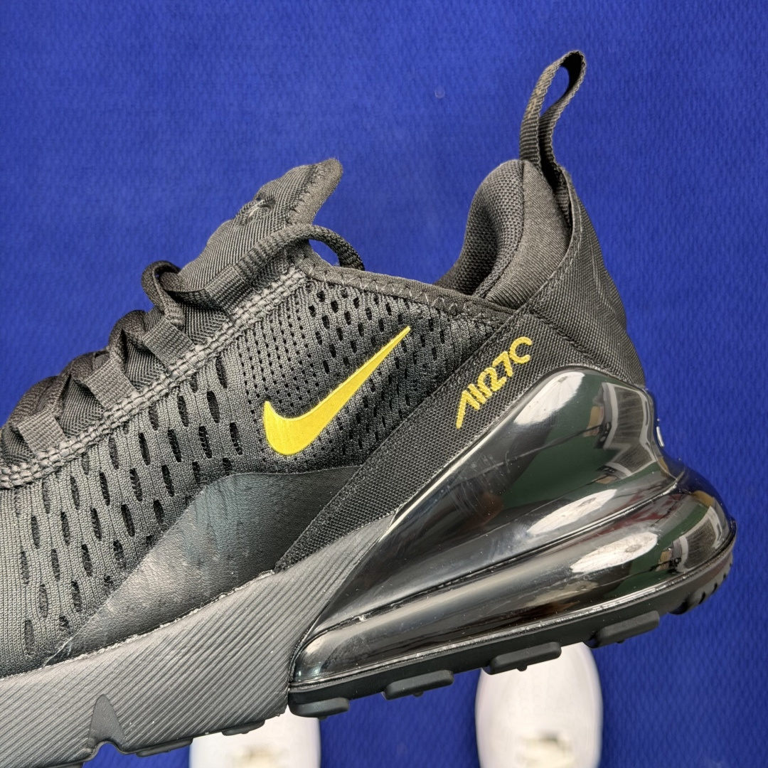 大厂纯原1:1！Nike Air Max 270 低帮气垫跑鞋max270 第5色:黑金钩货号：AH80
