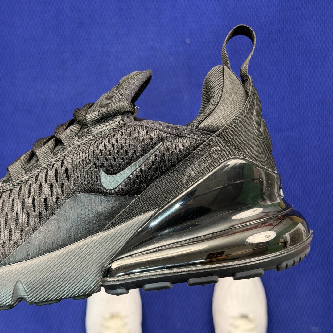 大厂纯原1:1！Nike Air Max 270 低帮气垫跑鞋max270 第7色:黑武士货号：AH80
