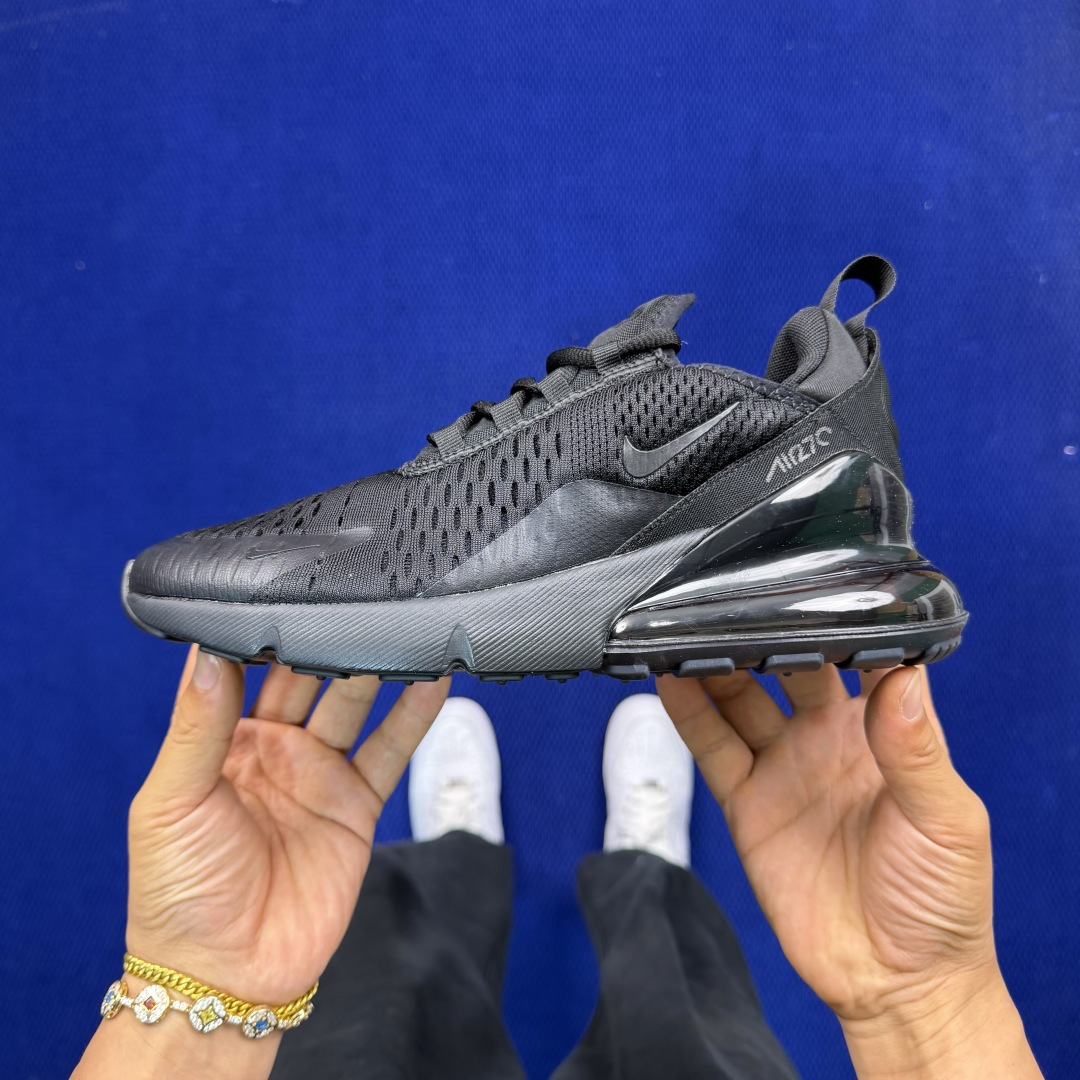 大厂纯原1:1！Nike Air Max 270 低帮气垫跑鞋max270 第7色:黑武士货号：AH80