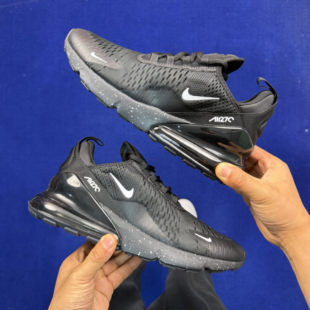 大厂纯原1:1！Nike Air Max 270 低帮气垫跑鞋max270 第6色:黑银钩货号：AH80