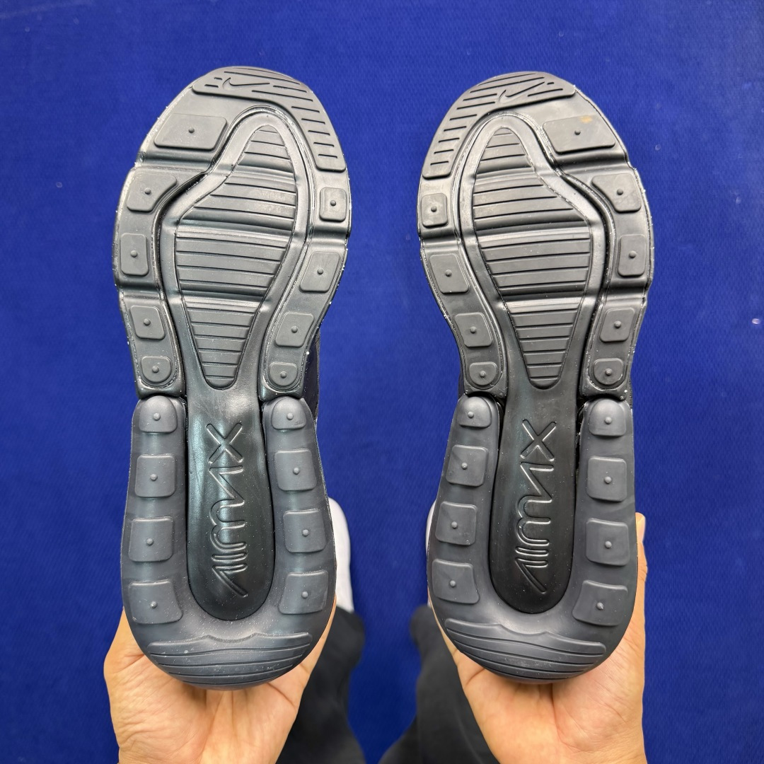大厂纯原1:1！Nike Air Max 270 低帮气垫跑鞋max270 第6色:黑银钩货号：AH80