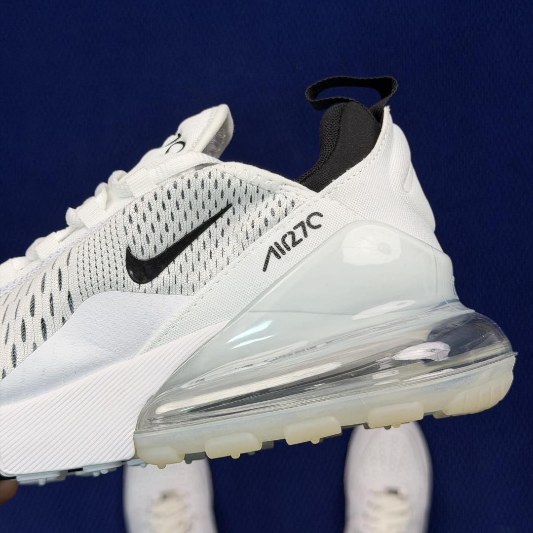 大厂纯原1:1！Nike Air Max 270 低帮气垫跑鞋max270 第8色:白黑钩货号：AH80