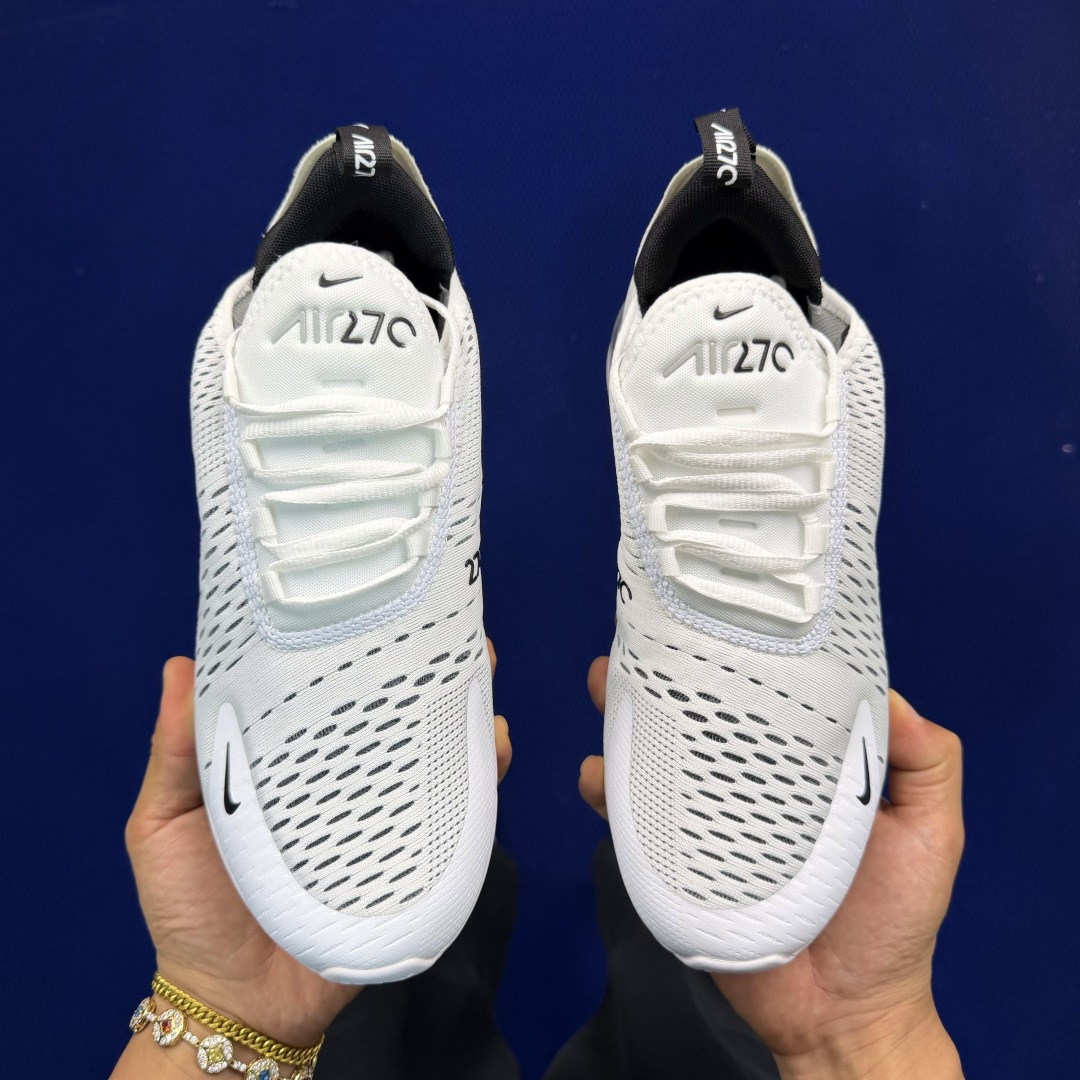 大厂纯原1:1！Nike Air Max 270 低帮气垫跑鞋max270 第8色:白黑钩货号：AH80