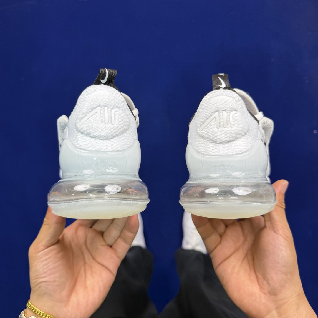 大厂纯原1:1！Nike Air Max 270 低帮气垫跑鞋max270 第8色:白黑钩货号：AH80