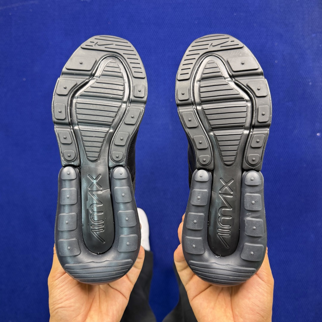 大厂纯原1:1！Nike Air Max 270 低帮气垫跑鞋max270 第7色:黑武士货号：AH80