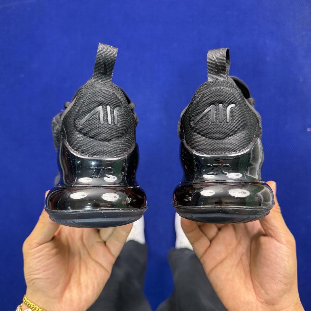 大厂纯原1:1！Nike Air Max 270 低帮气垫跑鞋max270 第7色:黑武士货号：AH80