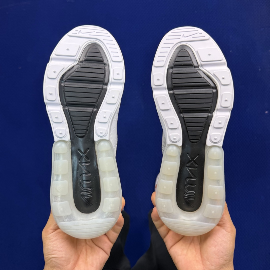 大厂纯原1:1！Nike Air Max 270 低帮气垫跑鞋max270 第8色:白黑钩货号：AH80