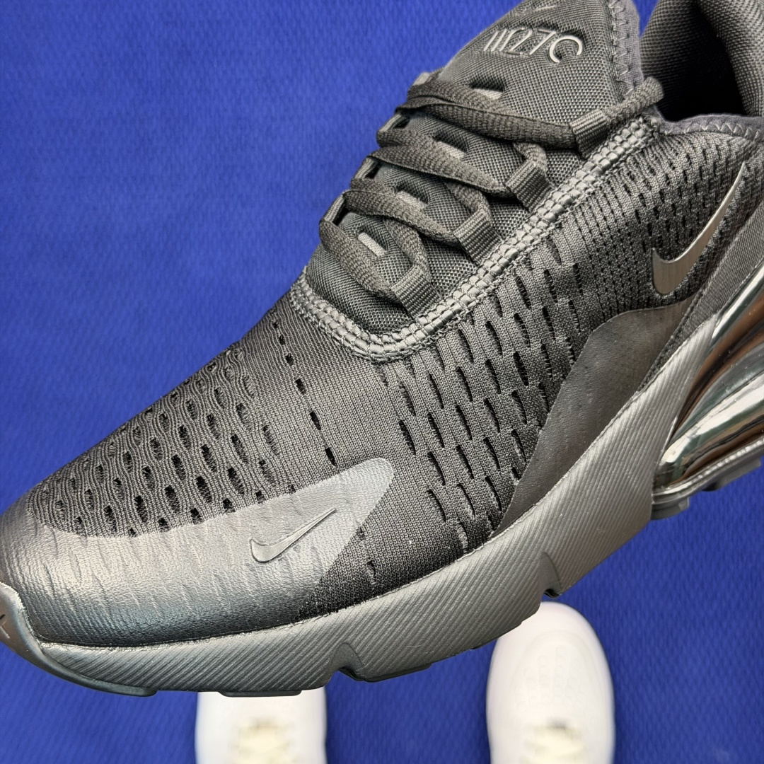 大厂纯原1:1！Nike Air Max 270 低帮气垫跑鞋max270 第7色:黑武士货号：AH80