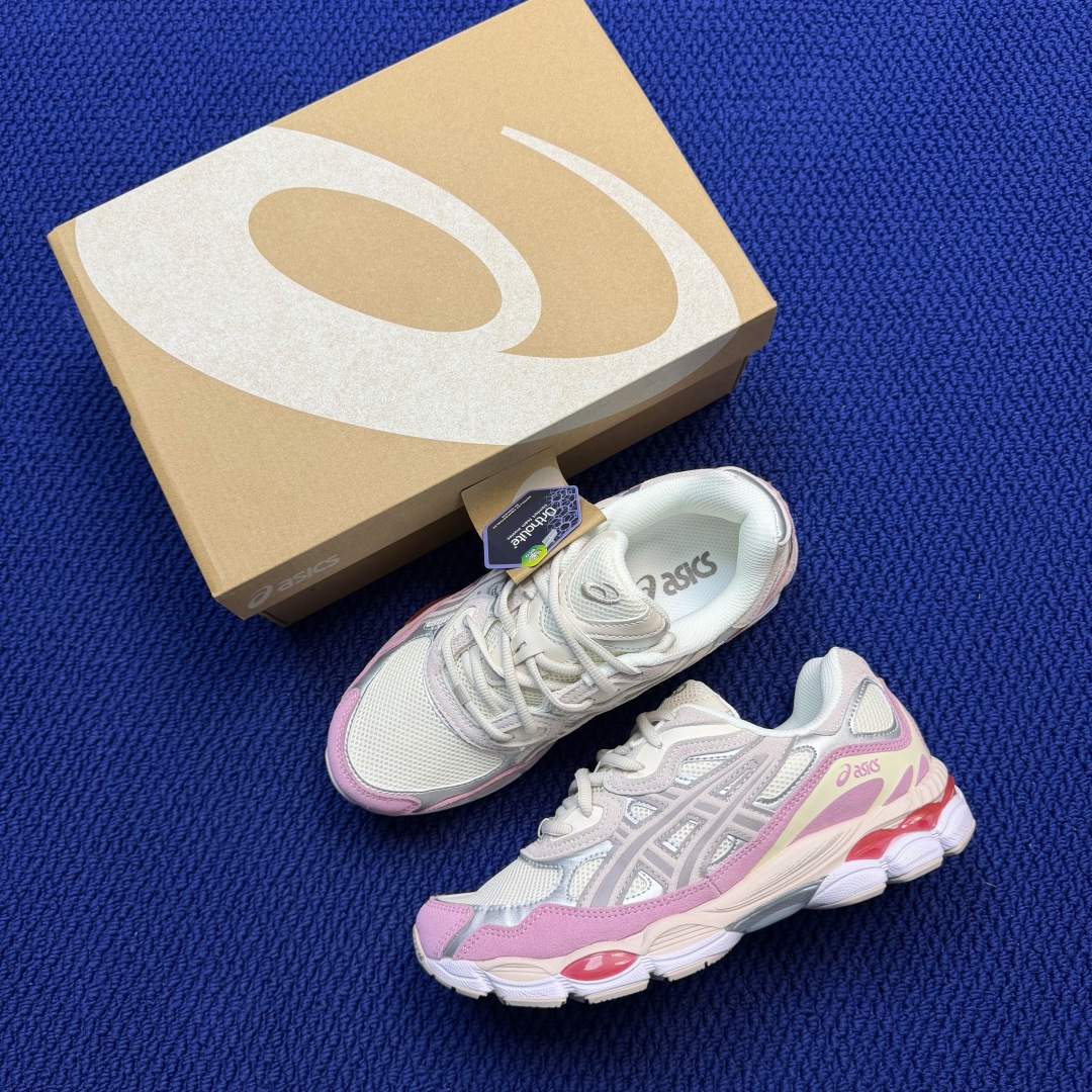 亚瑟士ASICS GEL-NYC系列 复古休闲鞋第6色:1203A571-100粉红色尺码：36-46带