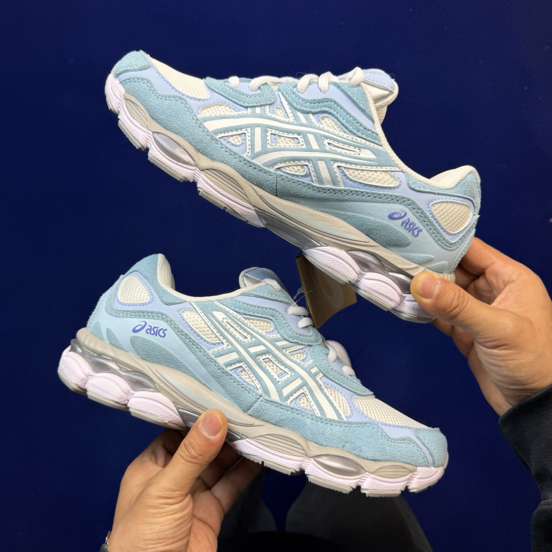 亚瑟士ASICS GEL-NYC系列 复古休闲鞋第9色:1203A383-107 淡蓝尺码：36-46带