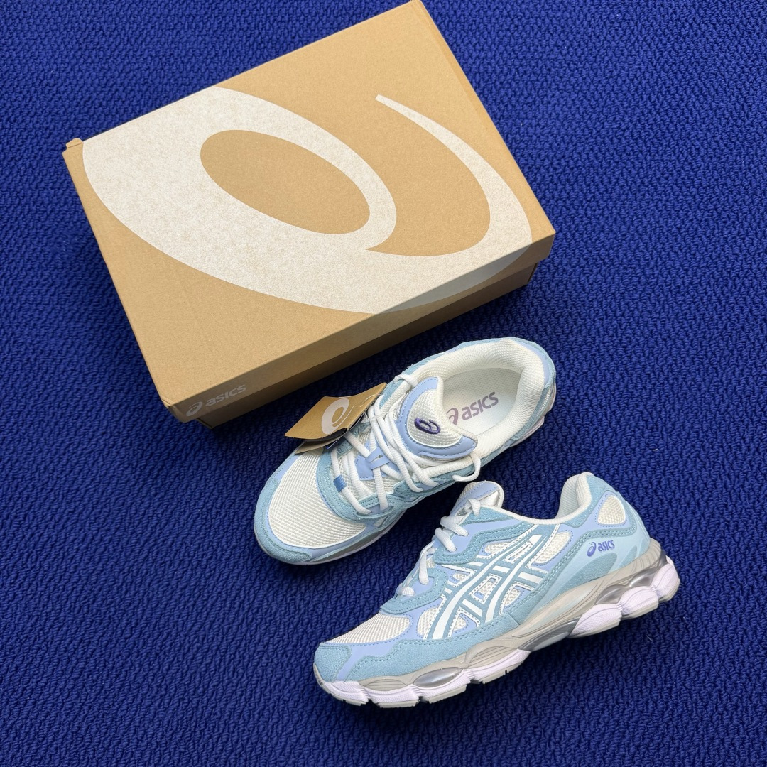 亚瑟士ASICS GEL-NYC系列 复古休闲鞋第9色:1203A383-107 淡蓝尺码：36-46带