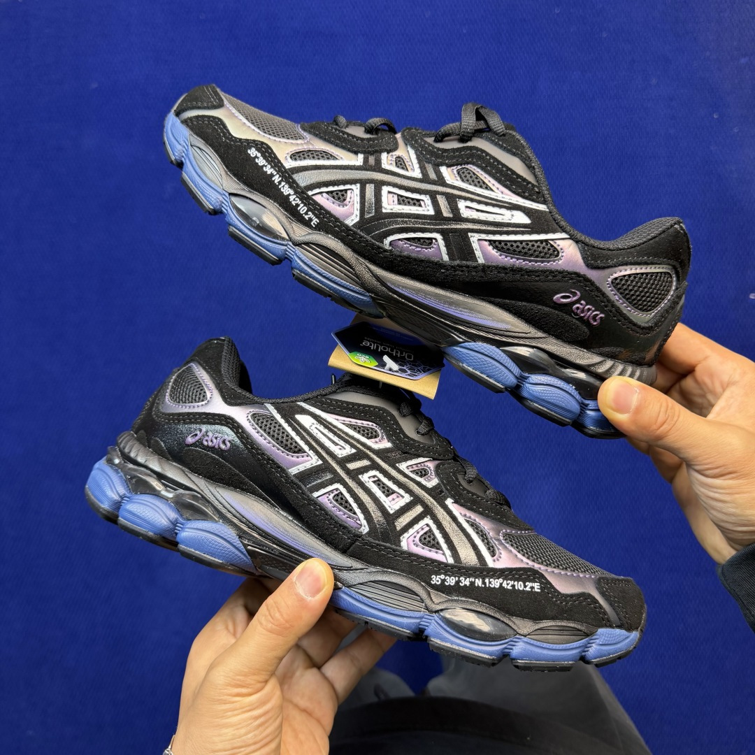亚瑟士ASICS GEL-NYC系列 复古休闲鞋第12色:1203A616-001 黑蓝尺码：36-46