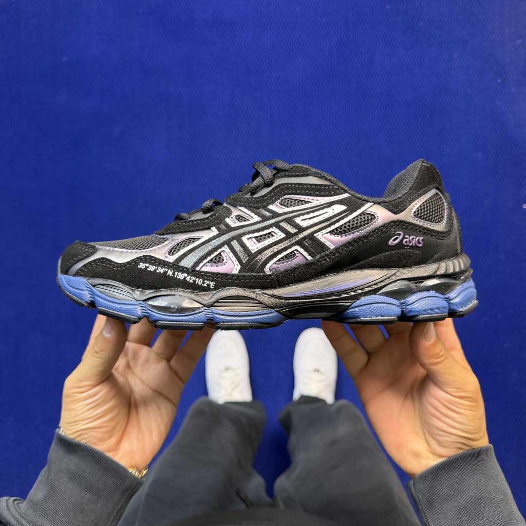 亚瑟士ASICS GEL-NYC系列 复古休闲鞋第12色:1203A616-001 黑蓝尺码：36-46