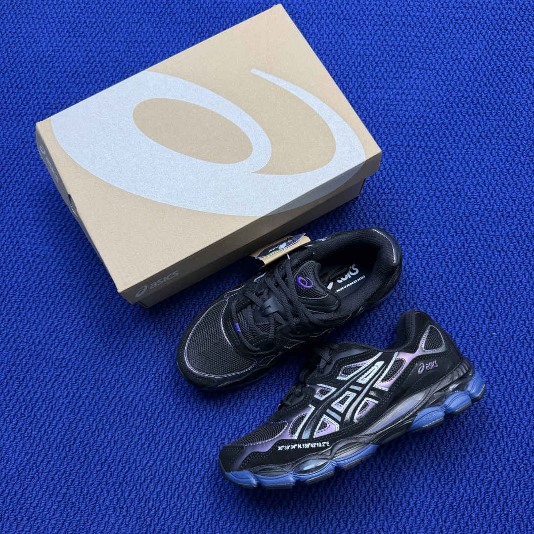 亚瑟士ASICS GEL-NYC系列 复古休闲鞋第12色:1203A616-001 黑蓝尺码：36-46