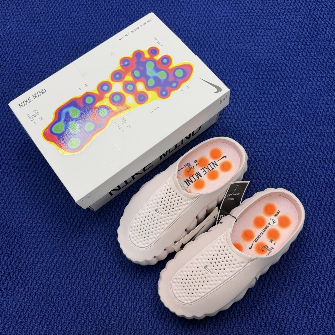 RL正确版出货‼️Nike Mind 001拖鞋 珍珠粉神经科学足底按摩包头拖鞋绿X可直接扫码，外贸爆款