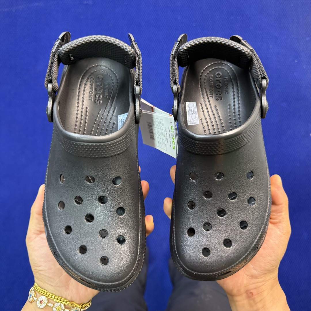 Crocs卡骆驰 洞洞鞋 运动泡芙4色原厂数据复模，双层注塑黑色 尺码：M3-M7 / 34-40M3=