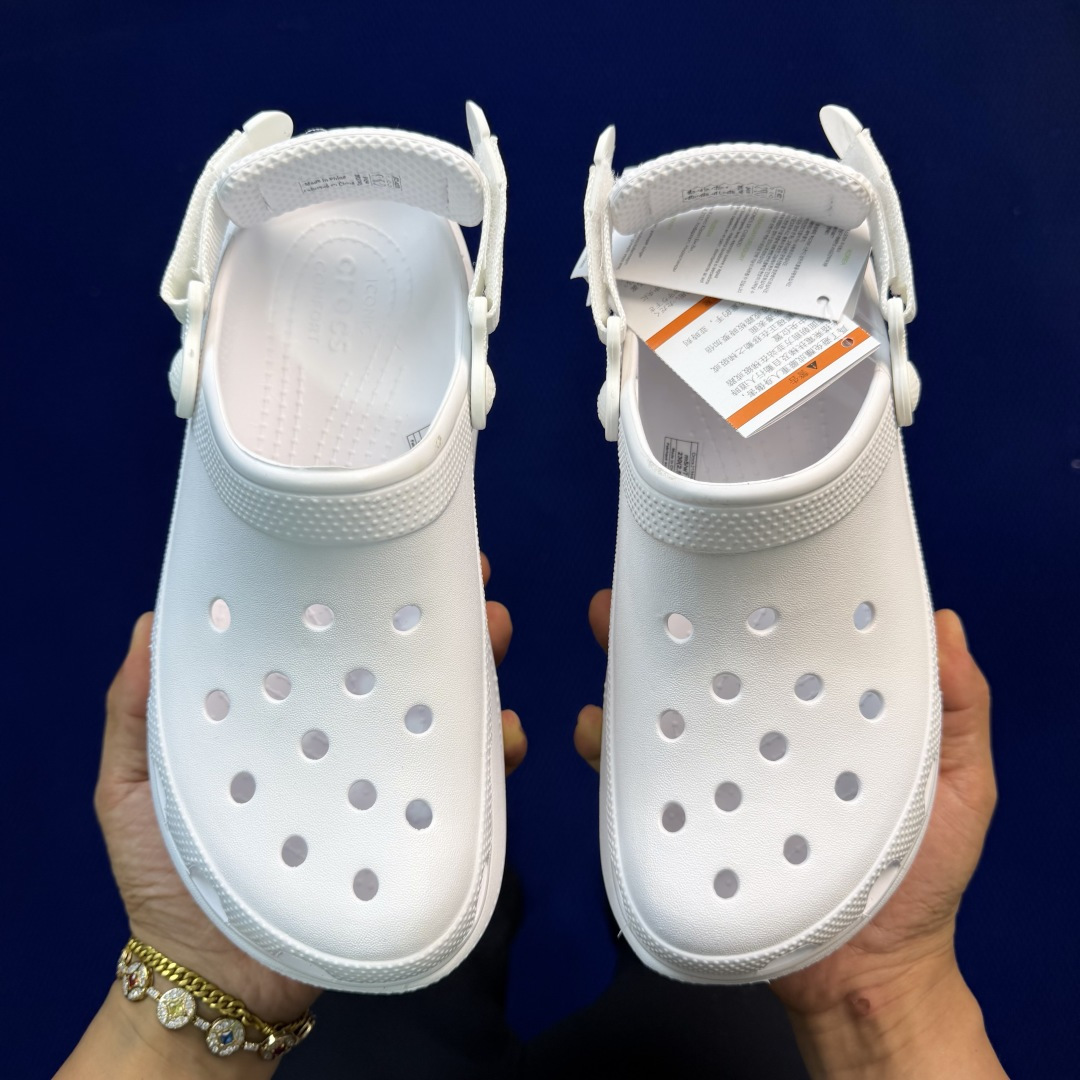 Crocs卡骆驰 洞洞鞋 运动泡芙4色原厂数据复模，双层注塑白色 尺码：M3-M7 / 34-40M3=