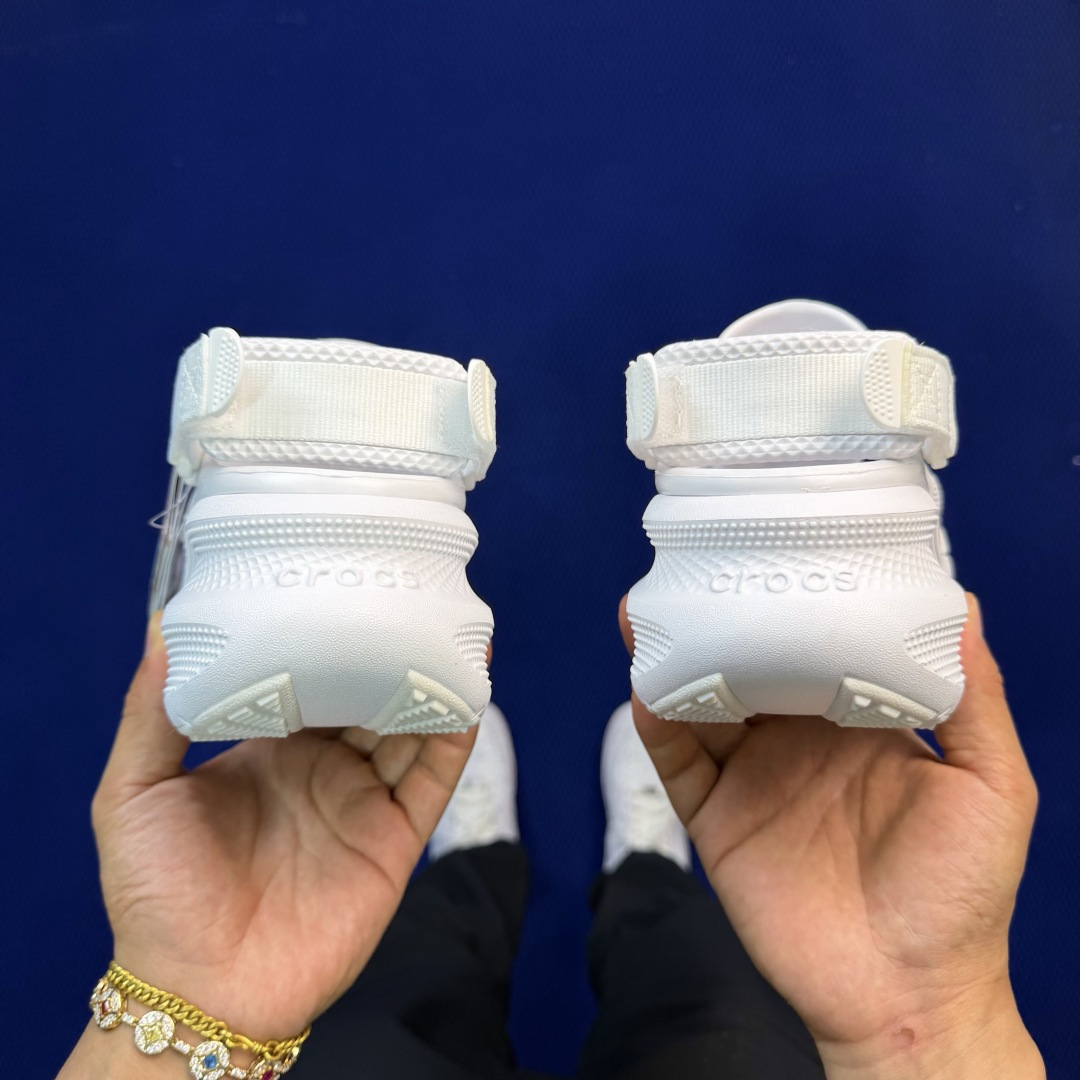 Crocs卡骆驰 洞洞鞋 运动泡芙4色原厂数据复模，双层注塑白色 尺码：M3-M7 / 34-40M3=