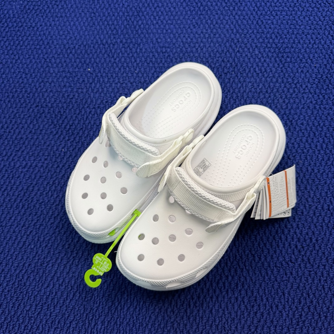 Crocs卡骆驰 洞洞鞋 运动泡芙4色原厂数据复模，双层注塑白色 尺码：M3-M7 / 34-40M3=