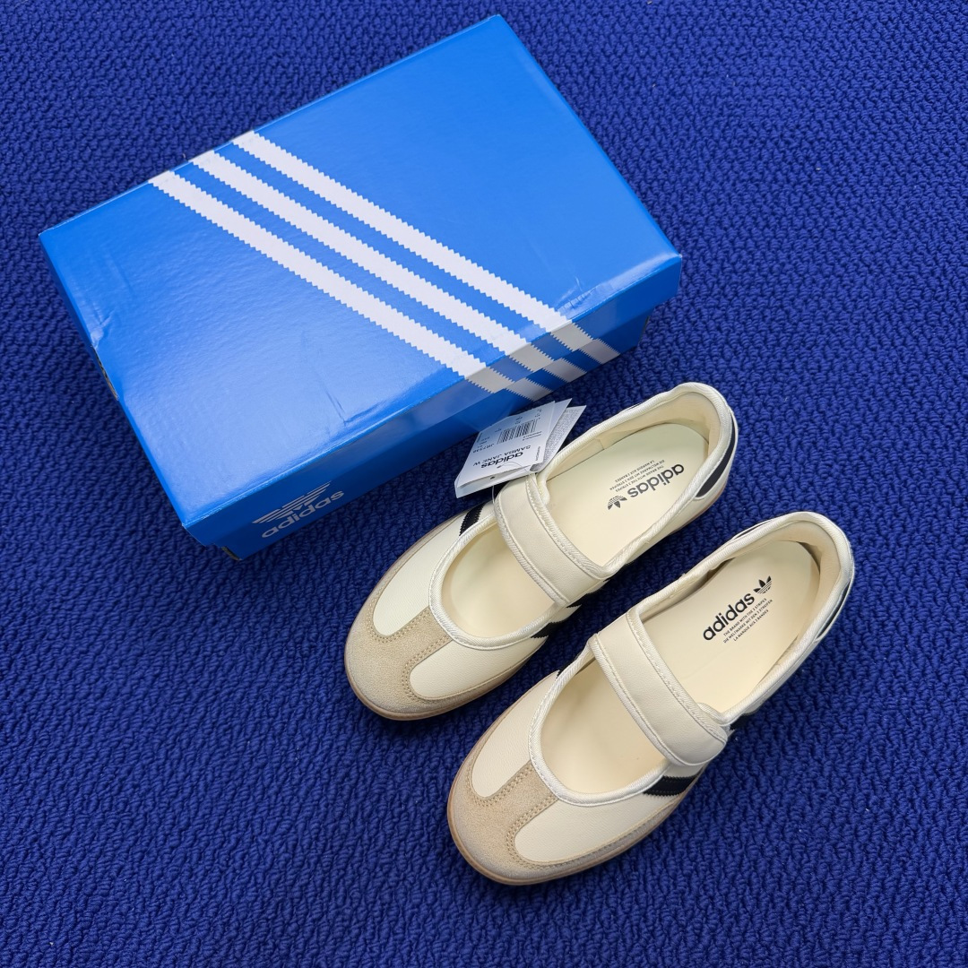 Adidas Originals Samba Jane 桑巴德训 玛丽珍舞鞋货号：JR7338 米黄色尺