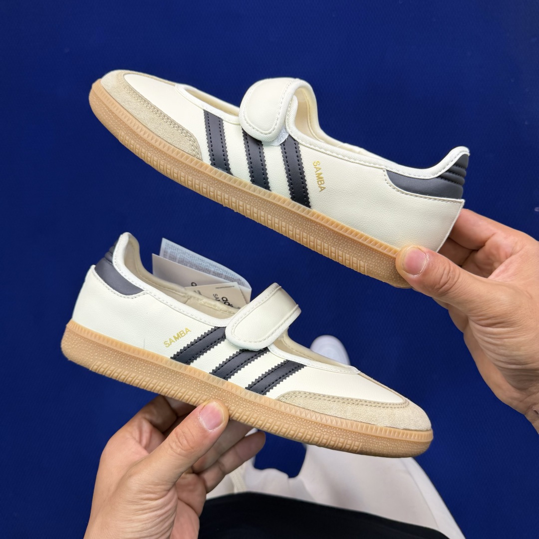 Adidas Originals Samba Jane 桑巴德训 玛丽珍舞鞋货号：JR7338 米黄色尺