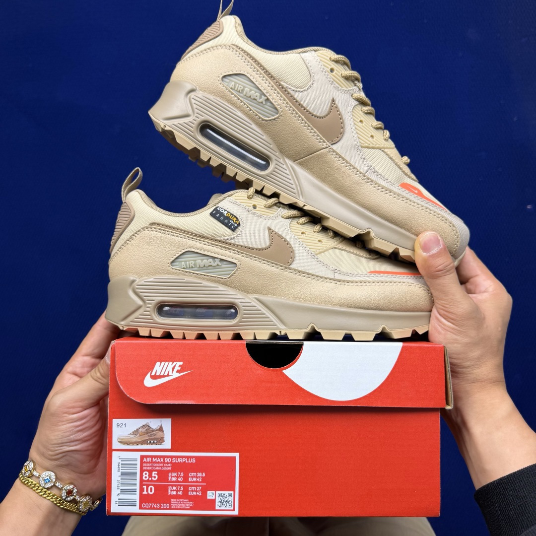 Nike Air Max 90 低帮气垫跑鞋max90 第18色:沙漠黄 货号：CQ7743-200尺码