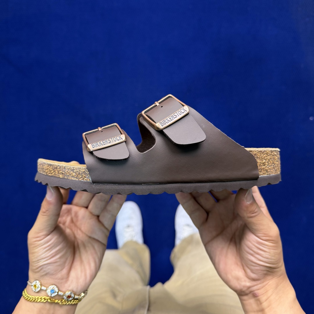 勃肯/博肯 Birkenstock Arizona 潮流柔软 舒适 防磨一字拖鞋真正软木塞大底！鞋底带颗