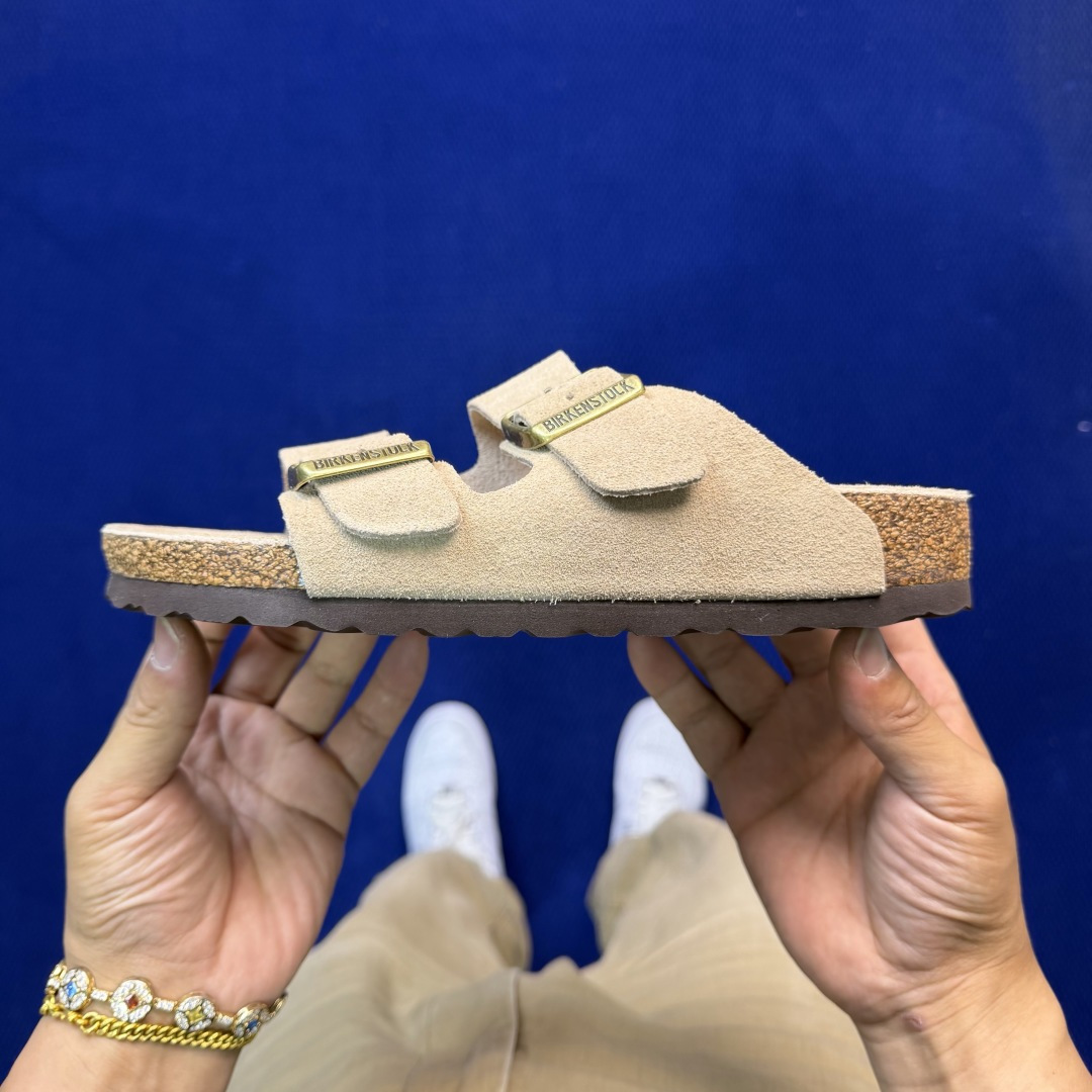 勃肯/博肯 Birkenstock Arizona 潮流柔软 舒适 防磨一字拖鞋真正软木塞大底！鞋底带颗