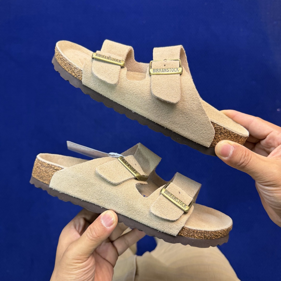 勃肯/博肯 Birkenstock Arizona 潮流柔软 舒适 防磨一字拖鞋真正软木塞大底！鞋底带颗