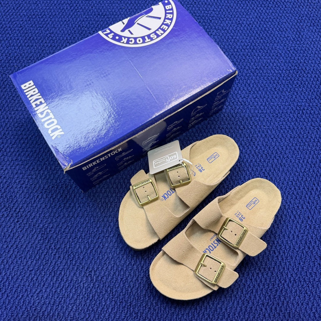 勃肯/博肯 Birkenstock Arizona 潮流柔软 舒适 防磨一字拖鞋真正软木塞大底！鞋底带颗