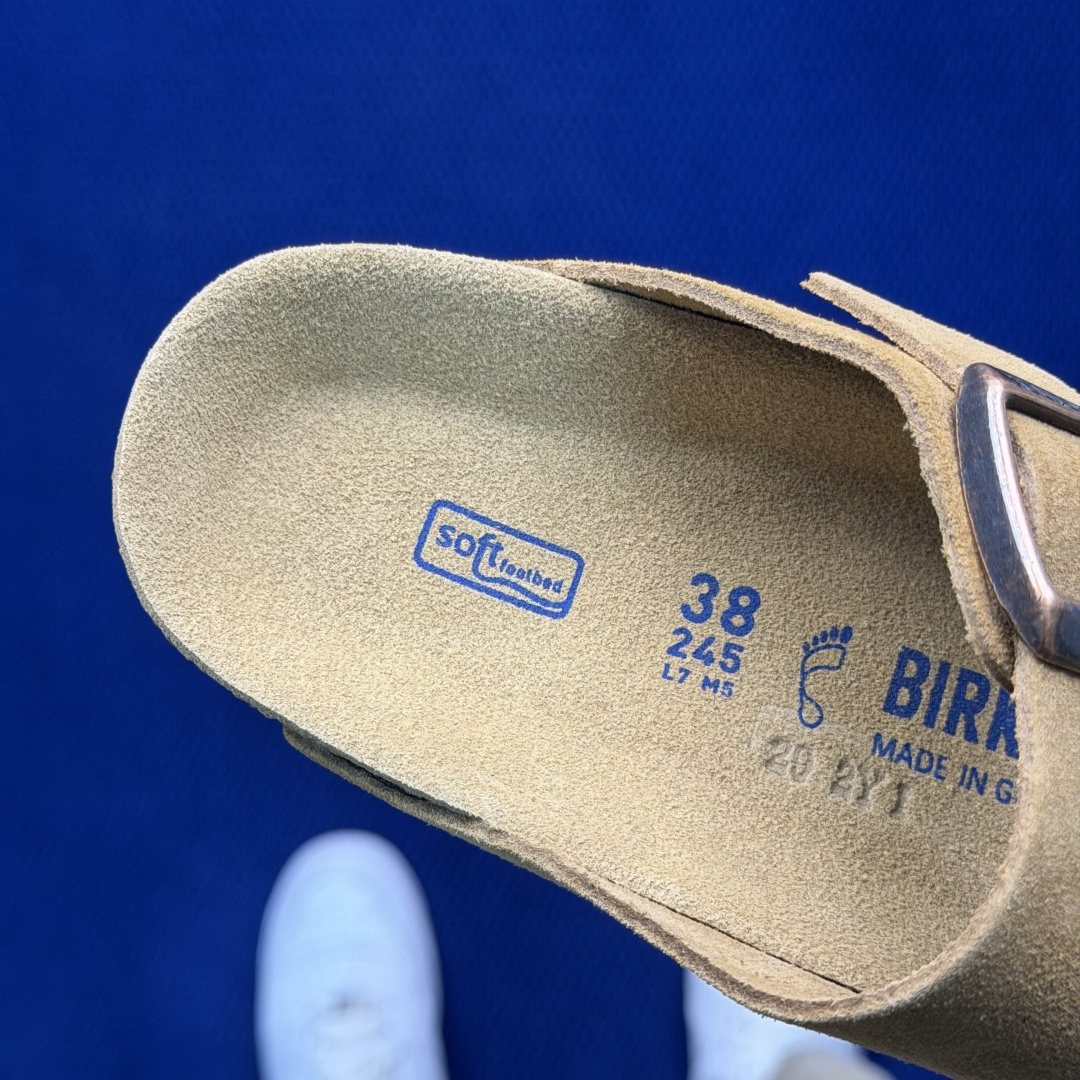 勃肯/博肯 Birkenstock Arizona 潮流柔软 舒适 防磨一字拖鞋真正软木塞大底！鞋底带颗