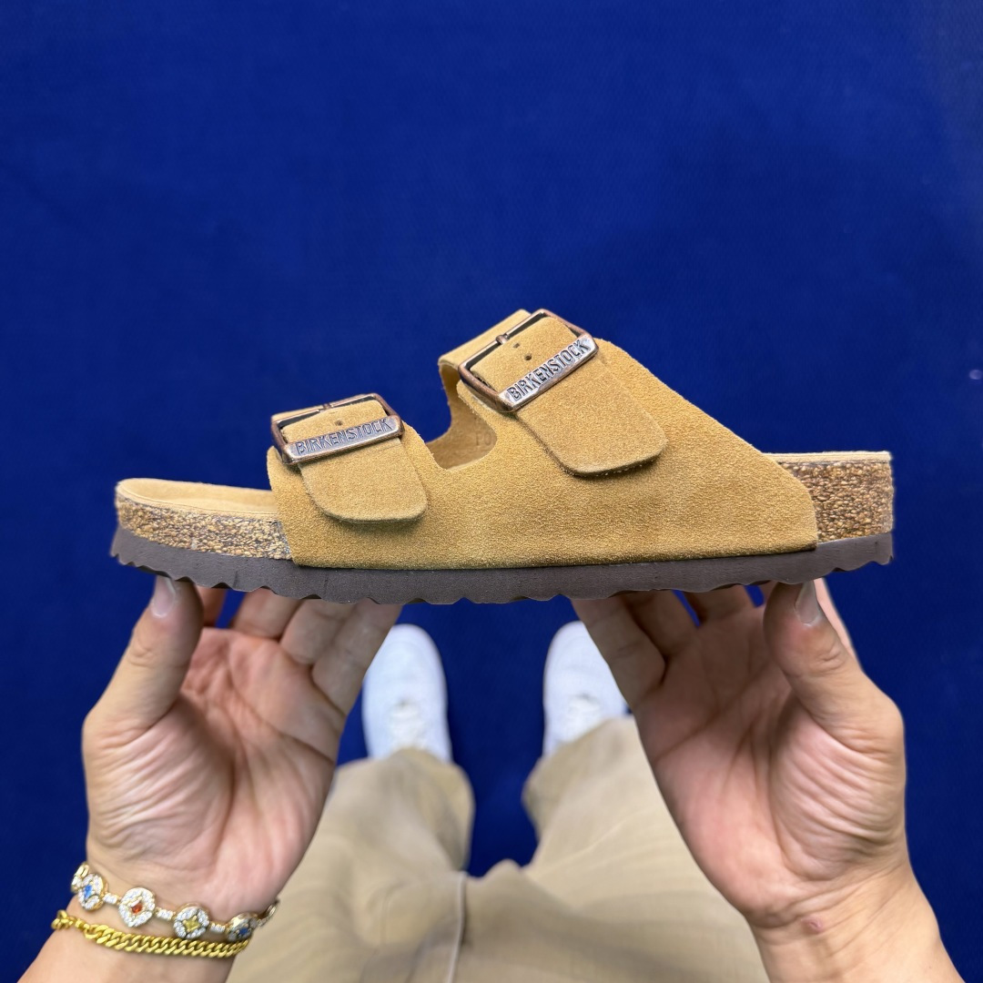 勃肯/博肯 Birkenstock Arizona 潮流柔软 舒适 防磨一字拖鞋真正软木塞大底！鞋底带颗