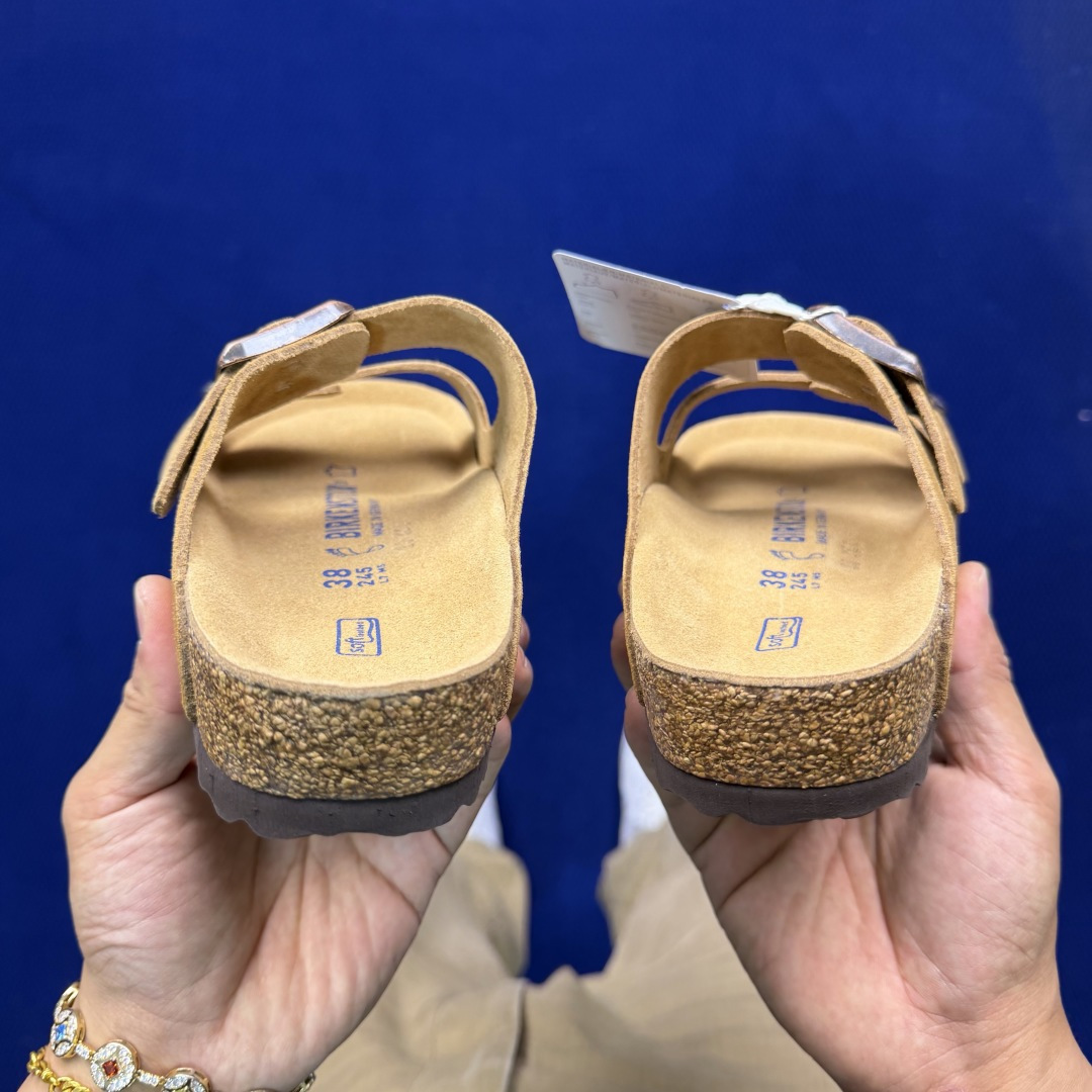 勃肯/博肯 Birkenstock Arizona 潮流柔软 舒适 防磨一字拖鞋真正软木塞大底！鞋底带颗