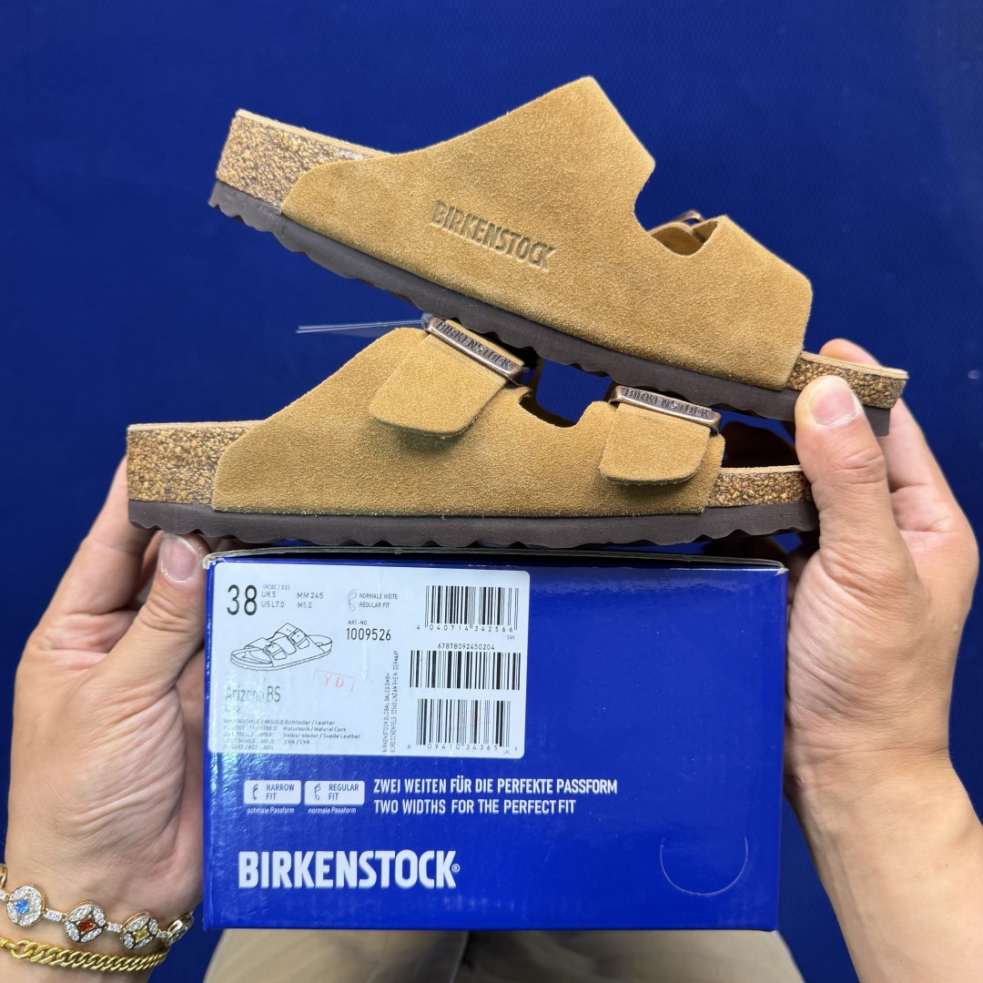 勃肯/博肯 Birkenstock Arizona 潮流柔软 舒适 防磨一字拖鞋真正软木塞大底！鞋底带颗