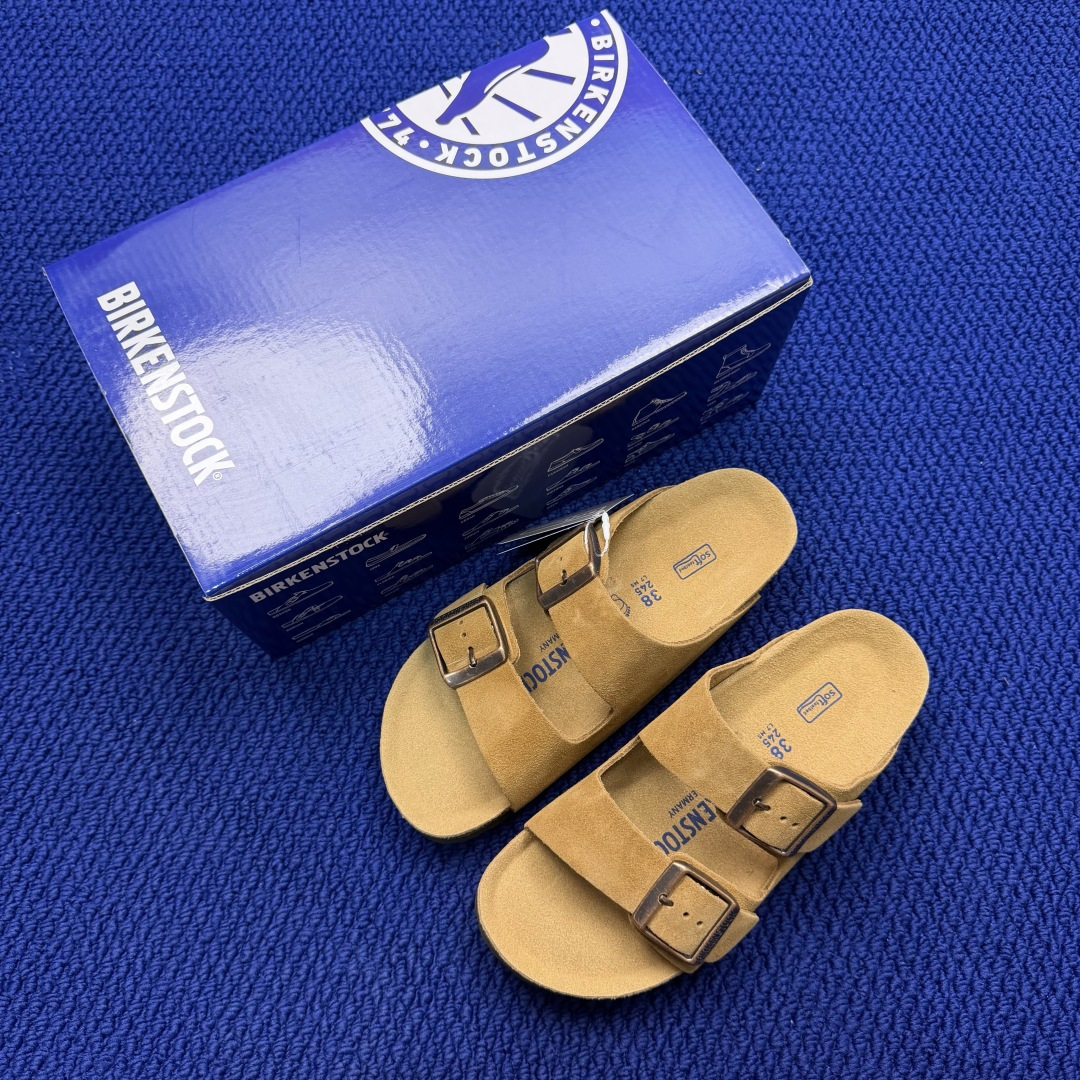 勃肯/博肯 Birkenstock Arizona 潮流柔软 舒适 防磨一字拖鞋真正软木塞大底！鞋底带颗