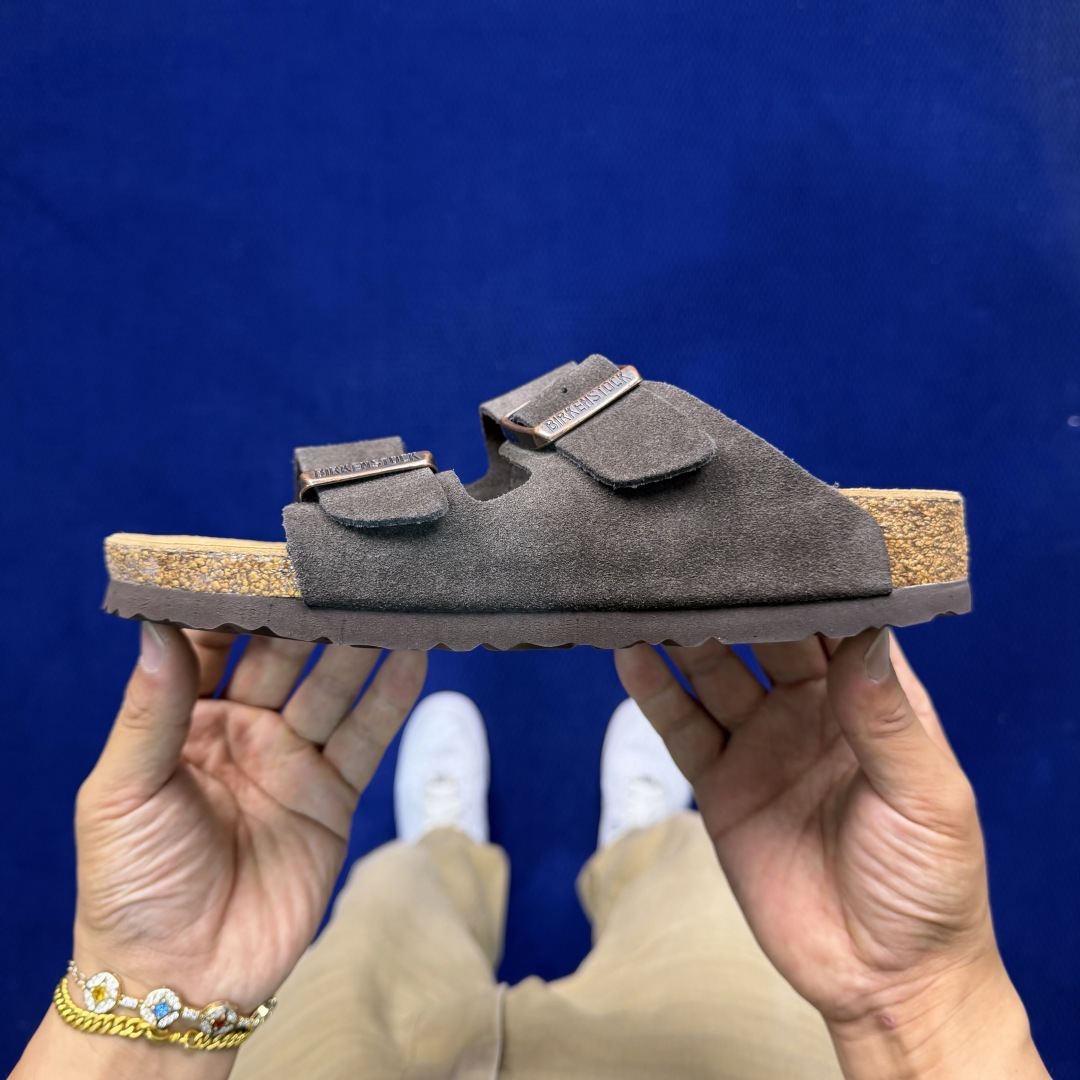 勃肯/博肯 Birkenstock Arizona 潮流柔软 舒适 防磨一字拖鞋真正软木塞大底！鞋底带颗