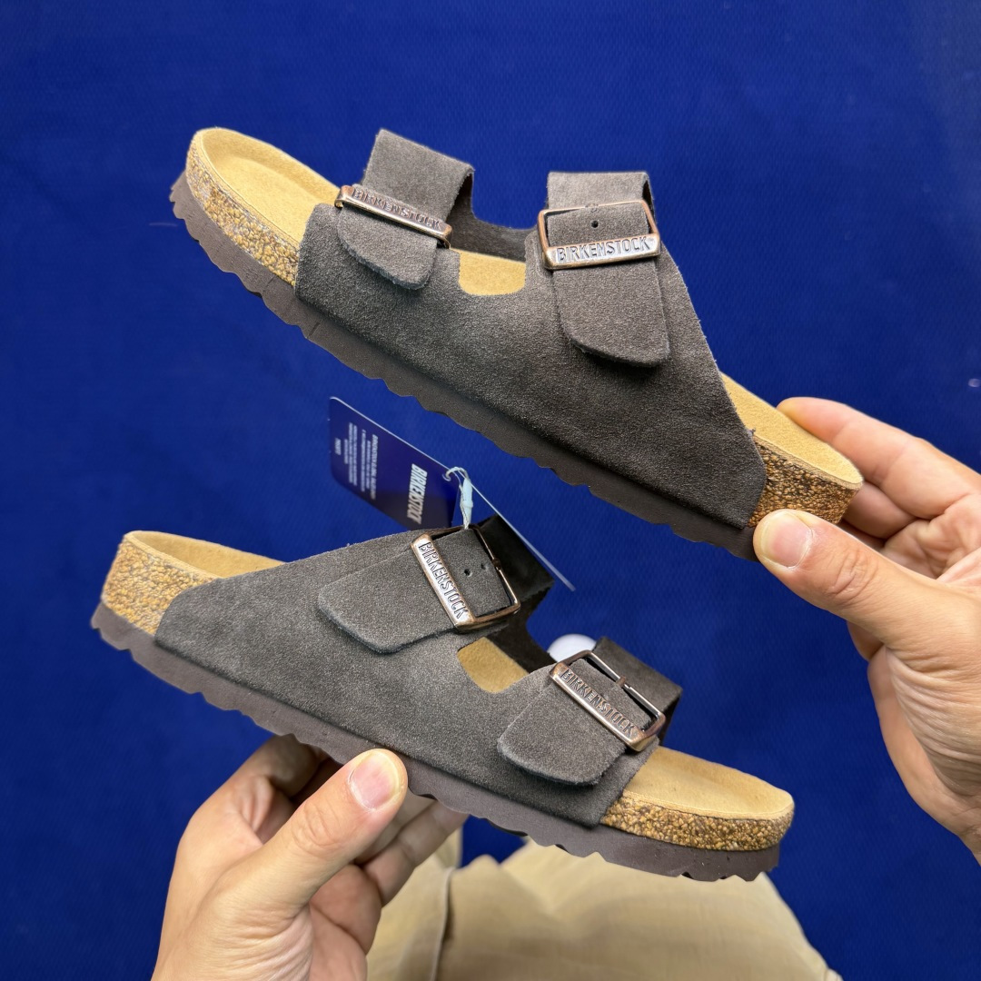 勃肯/博肯 Birkenstock Arizona 潮流柔软 舒适 防磨一字拖鞋真正软木塞大底！鞋底带颗