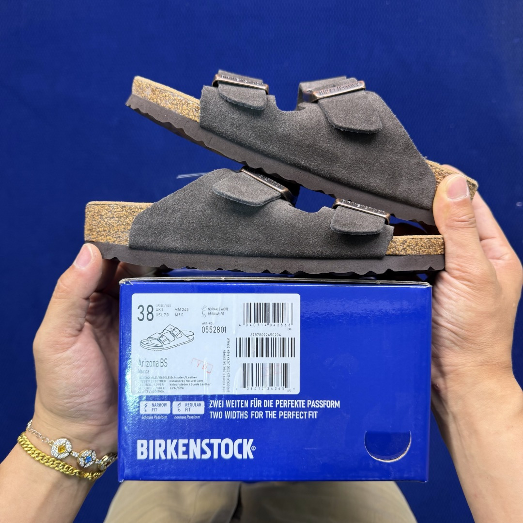 勃肯/博肯 Birkenstock Arizona 潮流柔软 舒适 防磨一字拖鞋真正软木塞大底！鞋底带颗