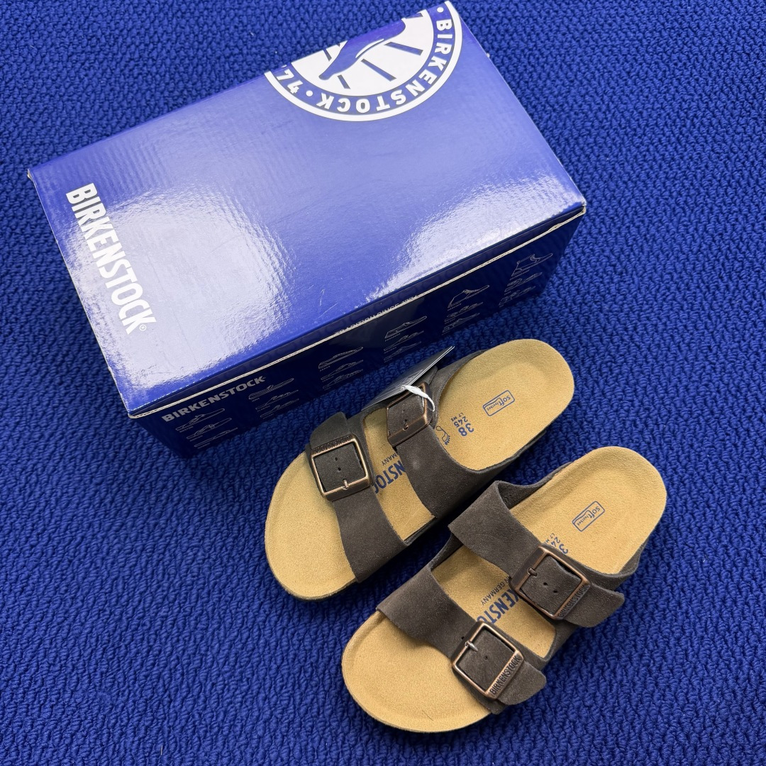 勃肯/博肯 Birkenstock Arizona 潮流柔软 舒适 防磨一字拖鞋真正软木塞大底！鞋底带颗