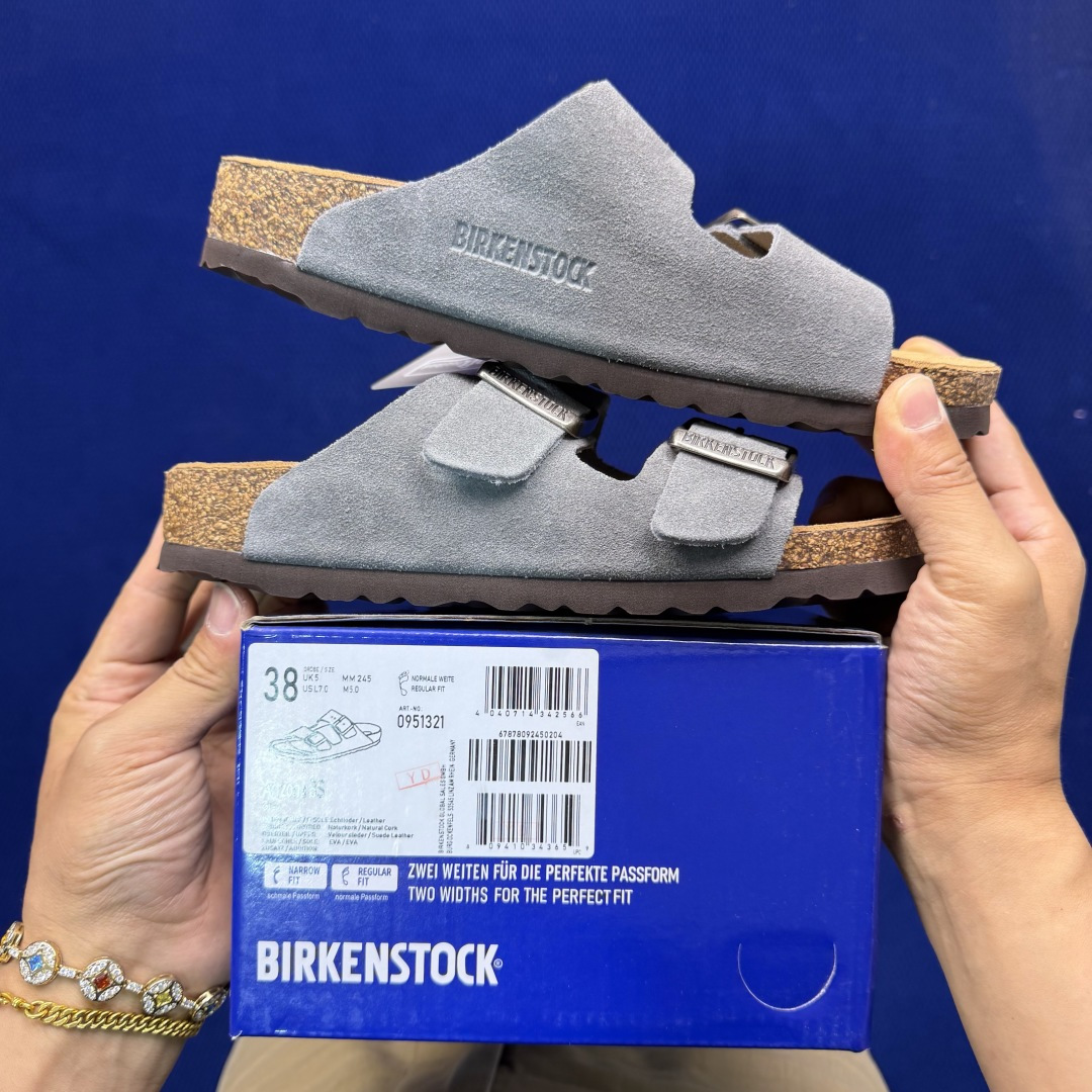 勃肯/博肯 Birkenstock Arizona 潮流柔软 舒适 防磨一字拖鞋真正软木塞大底！鞋底带颗