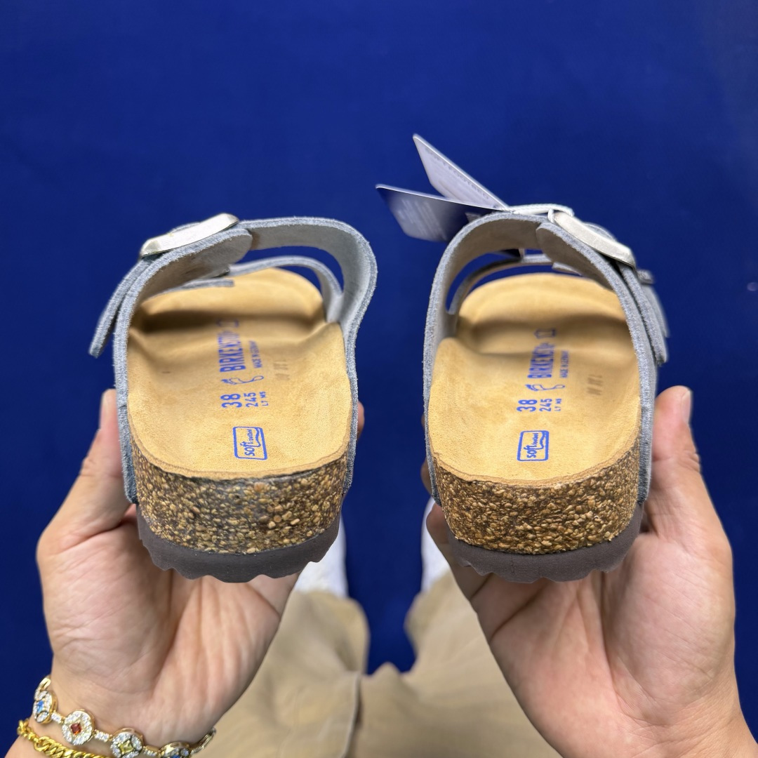 勃肯/博肯 Birkenstock Arizona 潮流柔软 舒适 防磨一字拖鞋真正软木塞大底！鞋底带颗