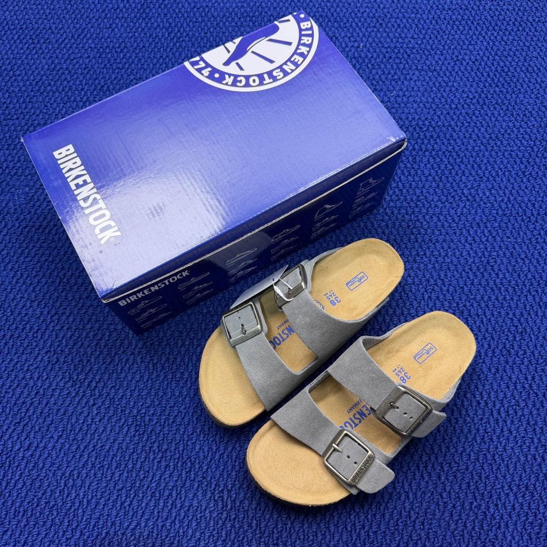 勃肯/博肯 Birkenstock Arizona 潮流柔软 舒适 防磨一字拖鞋真正软木塞大底！鞋底带颗