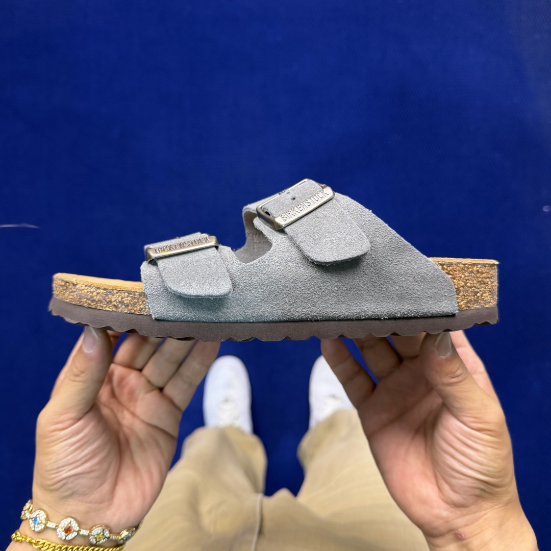 勃肯/博肯 Birkenstock Arizona 潮流柔软 舒适 防磨一字拖鞋真正软木塞大底！鞋底带颗