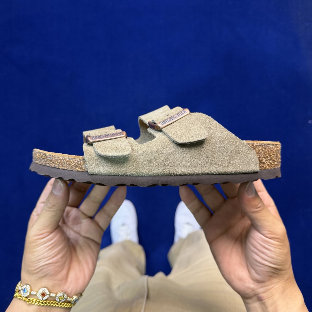 勃肯/博肯 Birkenstock Arizona 潮流柔软 舒适 防磨一字拖鞋真正软木塞大底！鞋底带颗