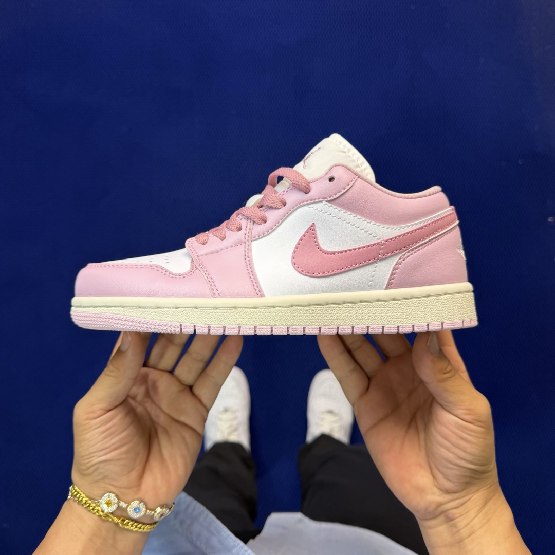 主推价格优势私DF版 顶级性价比低帮！第184色:白元素粉Air Jordan AJ1 Low 低帮系列